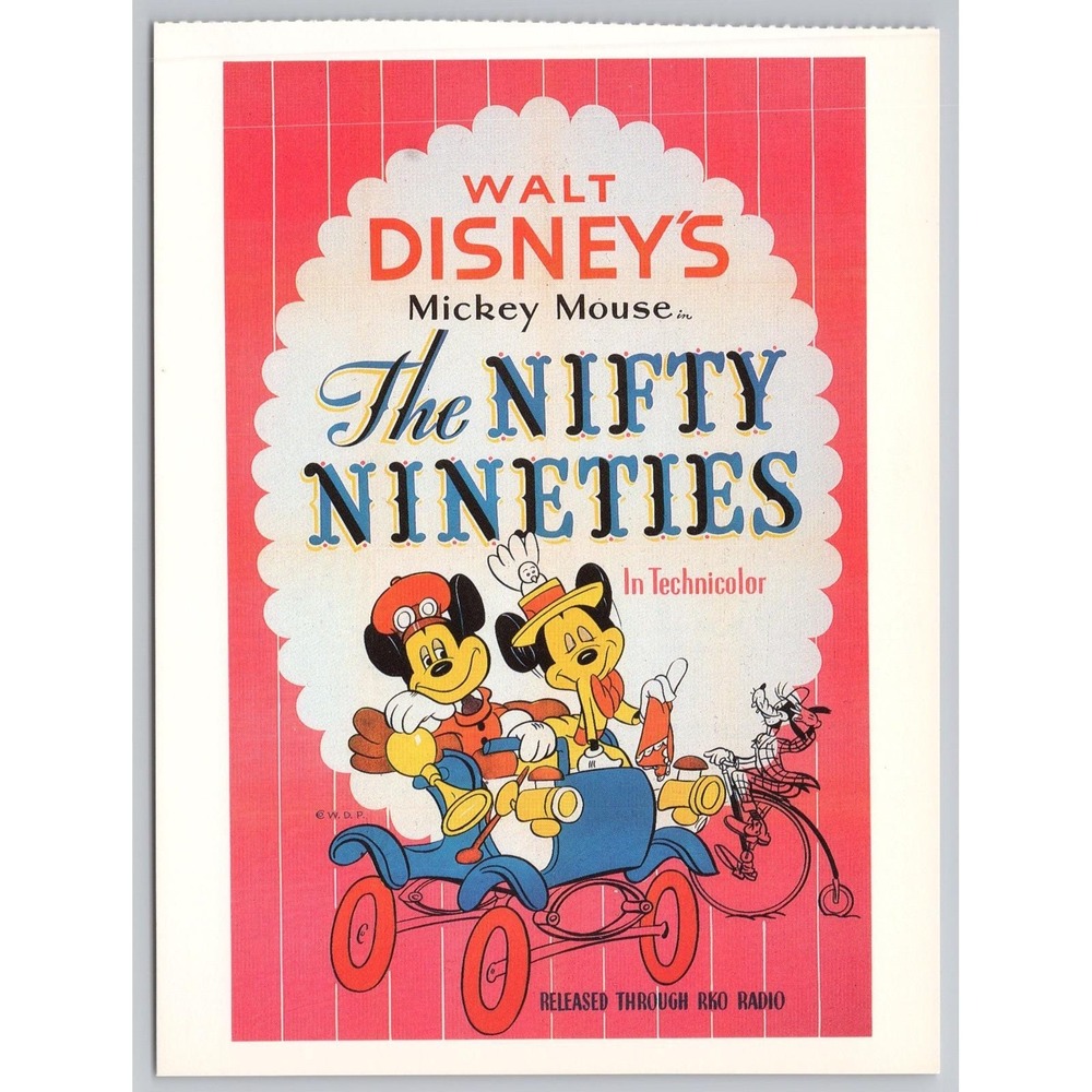 Vintage Walt Disney's Mickey Mouse Postcard To Send or Frame-Nifty Nineties 1941